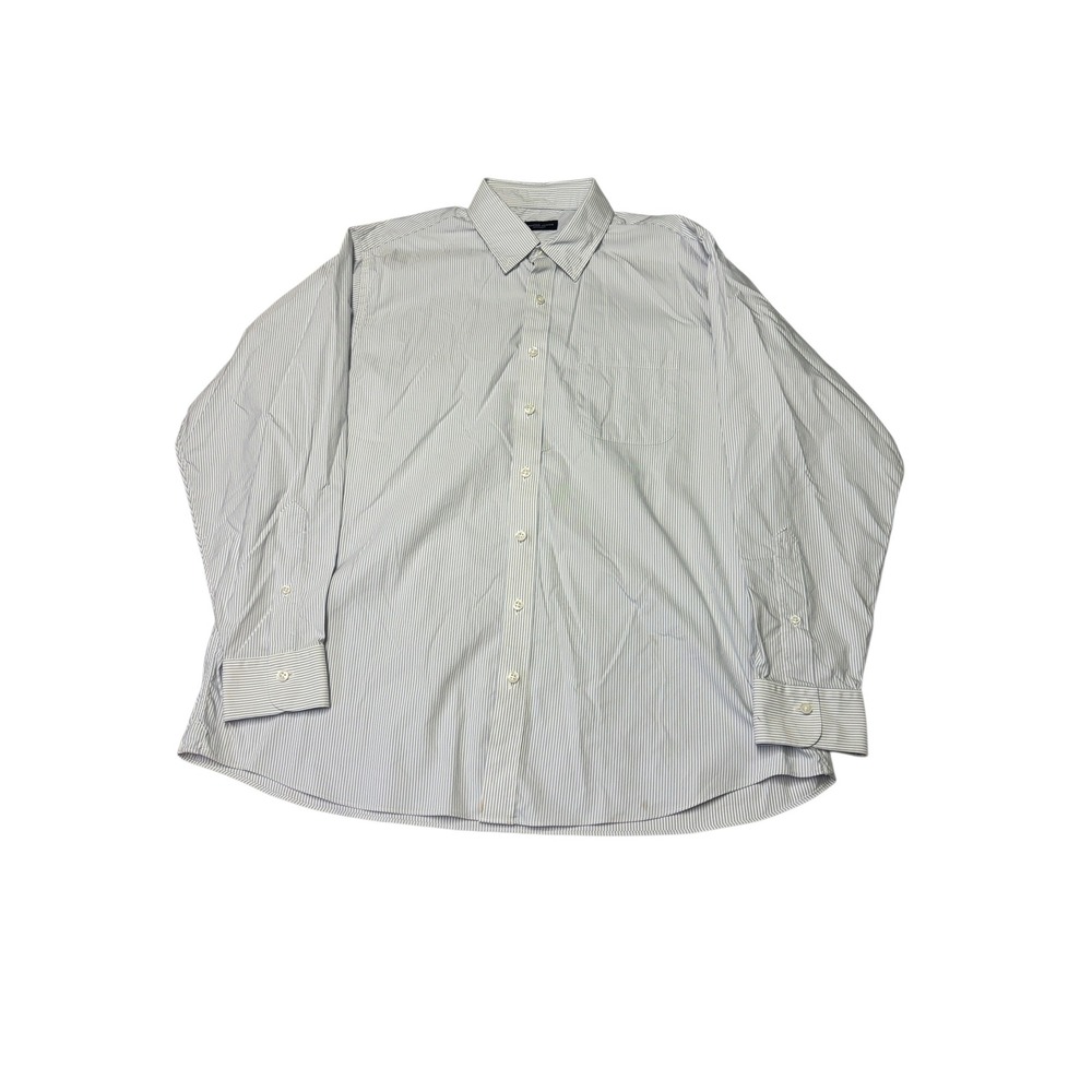 Proper Cloth Performance Shirt Mens XL Blue White Stripe Long Sleeve Button Down